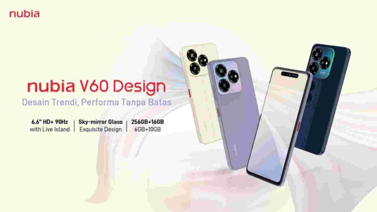 Smartphone nubia V60 Design Hadir di Shoppe Mulai 16 September Lalu